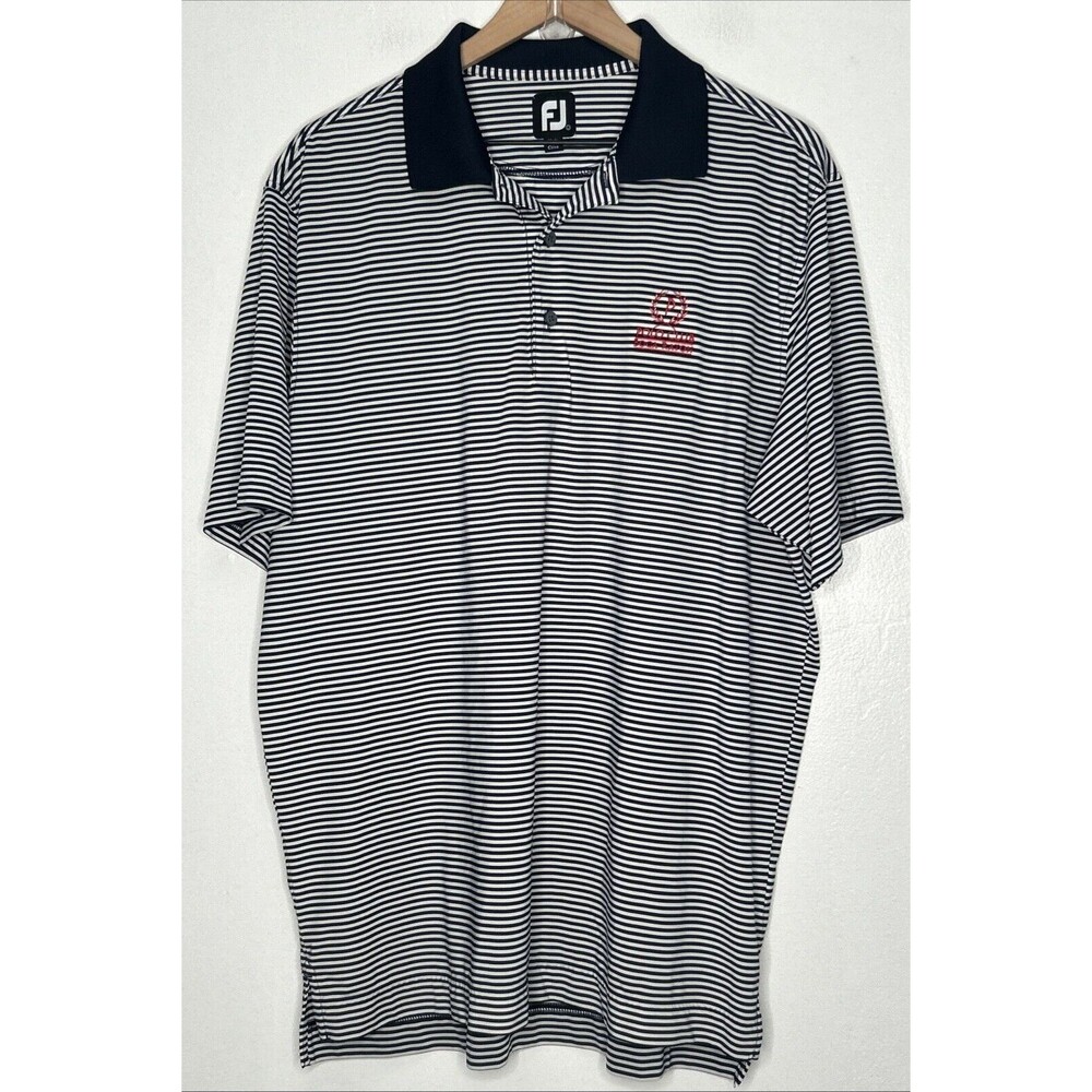 FJ Foot Joy Polo Shirt Boca Raton Polo Club Florida Mens Large Performance Golf